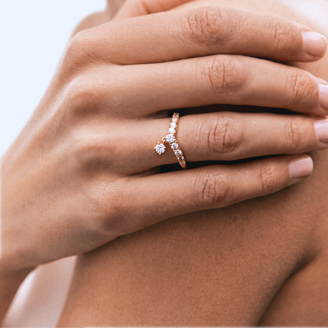 Lab Grown Diamond Wishbone Cluster Ring