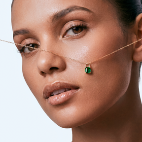 Lab Grown Emerald Padlock Charm
