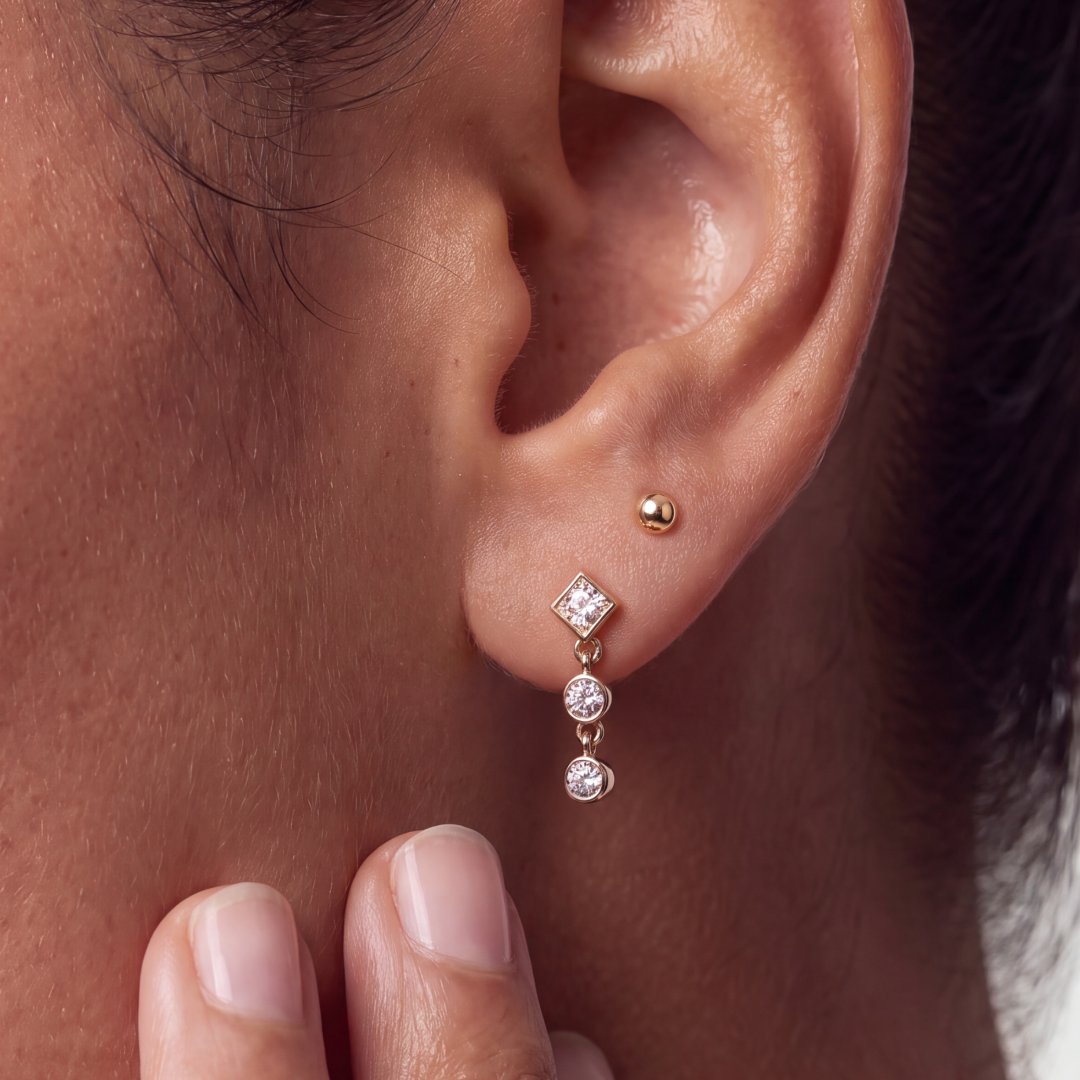Mini Solid Gold Stud Earrings