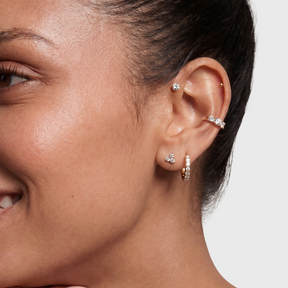 Lab Grown Diamond Triple Cluster Stud Earrings