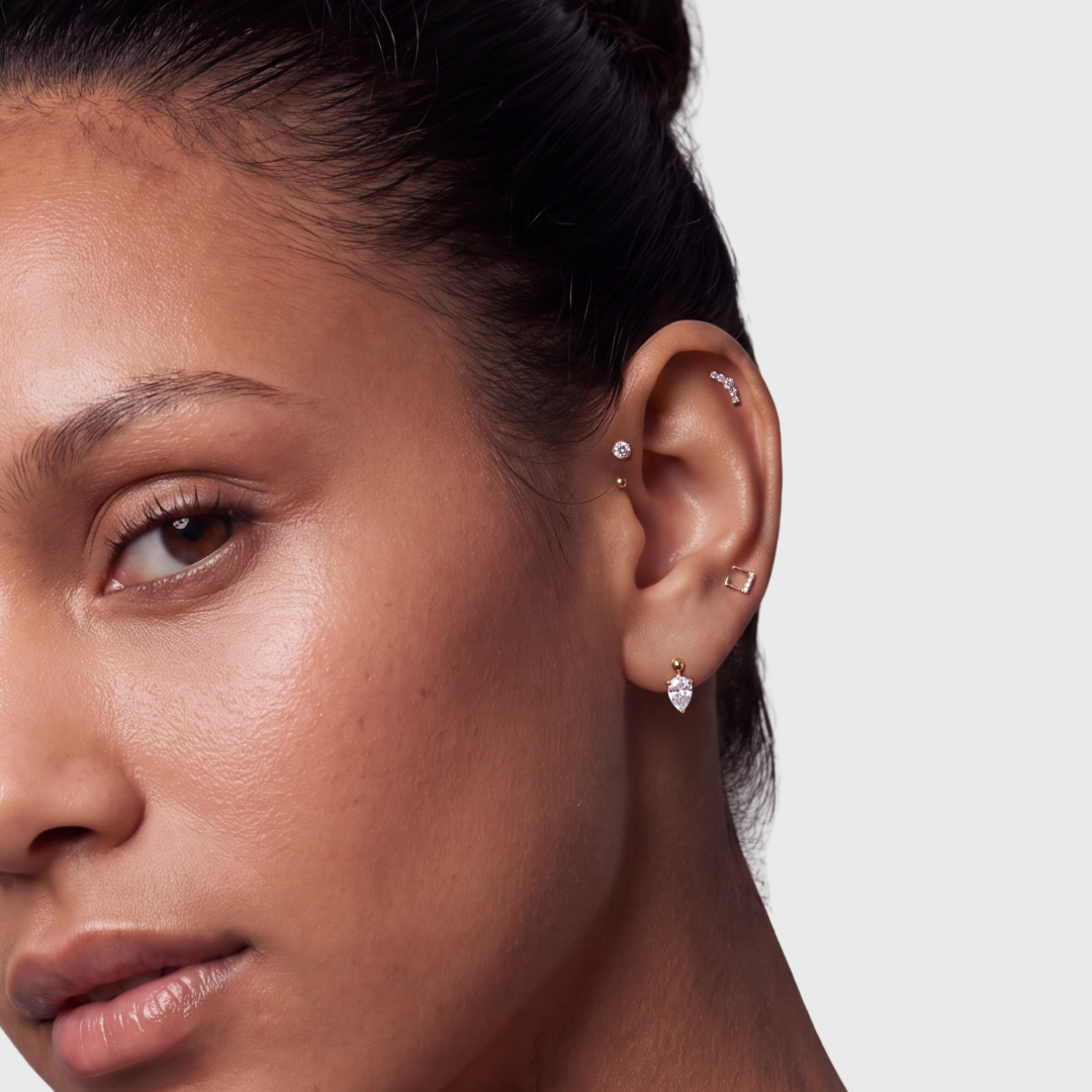 Lab Grown Diamond Pear Droplet Stud Earrings