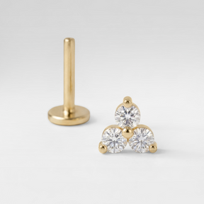 Lab Grown Diamond Triple Cluster Stud Earrings