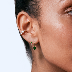 Lab Grown Emerald Padlock Charm