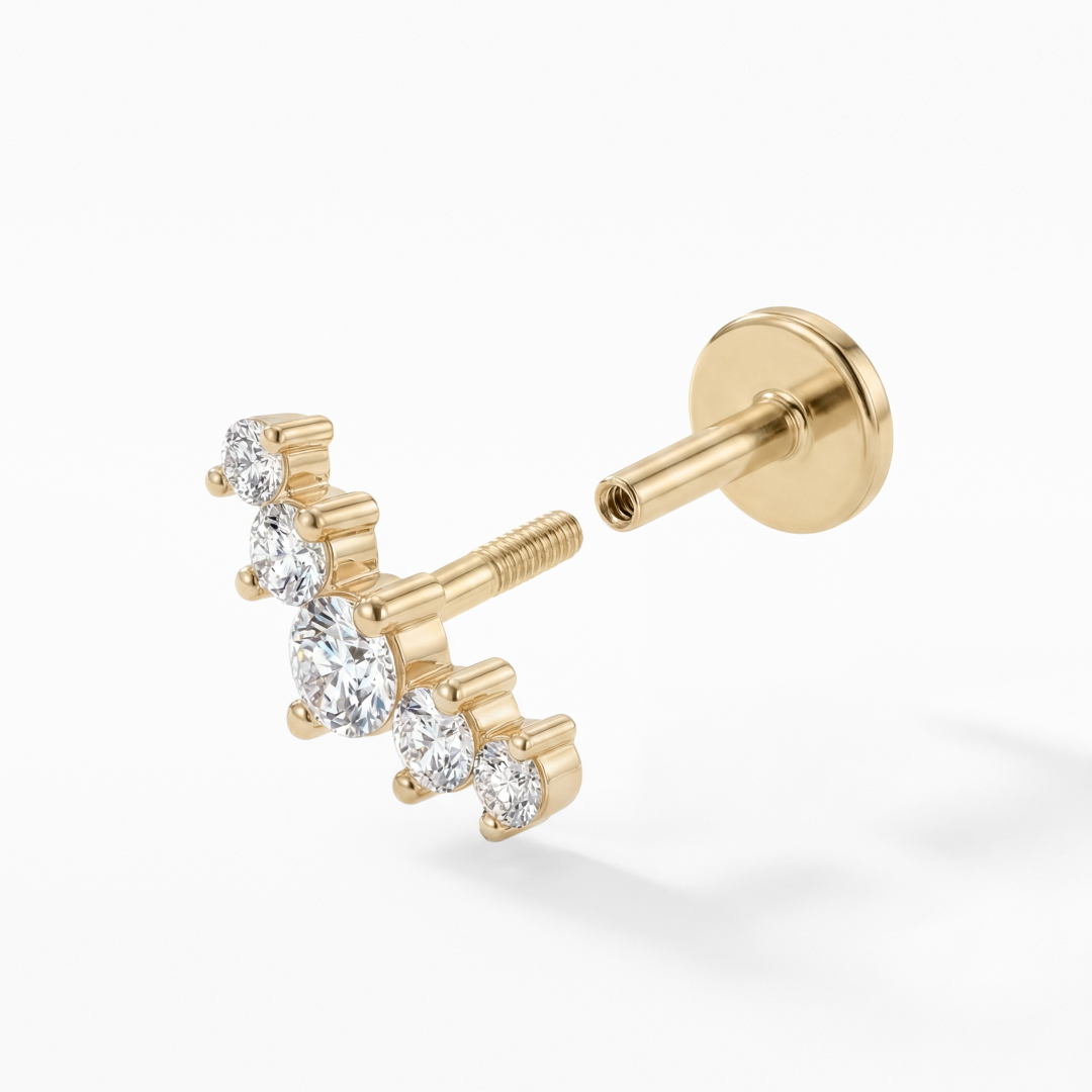 Lab Grown Diamond Climber Stud Earrings