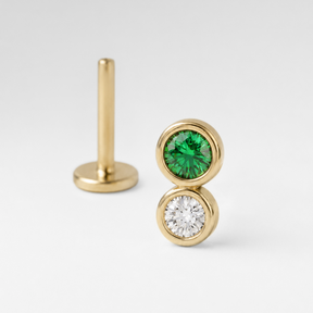 Emerald Lab Grown Diamond Round Stud Earrings