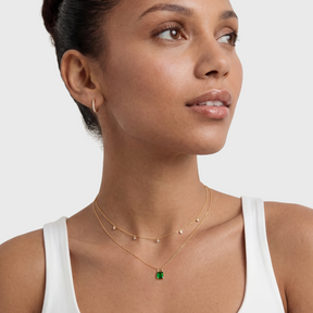 Lab Grown Emerald Padlock Charm