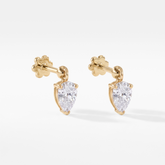 Lab Grown Diamond Pear Droplet Stud Earrings