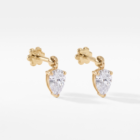 Lab Grown Diamond Pear Droplet Stud Earrings