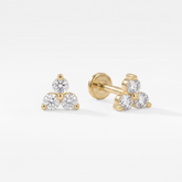 Lab Grown Diamond Triple Cluster Stud Earrings