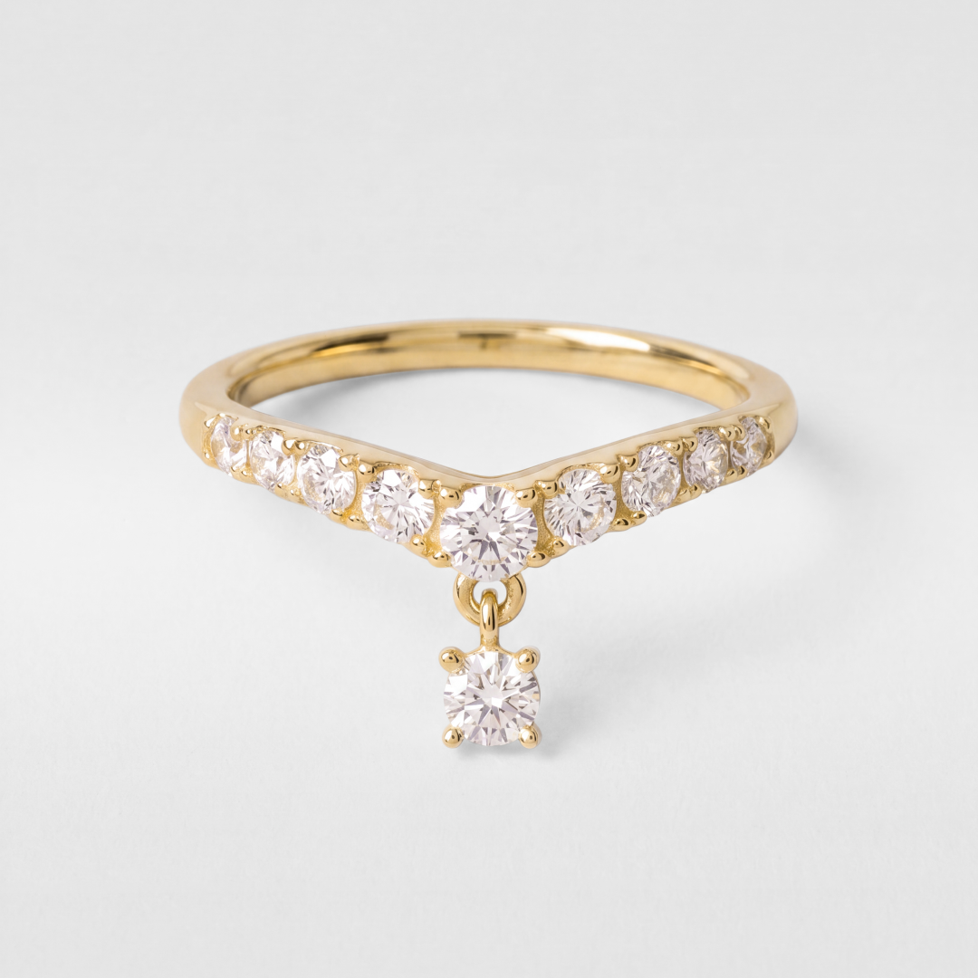 Lab Grown Diamond Wishbone Cluster Ring