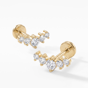 Lab Grown Diamond Climber Stud Earrings