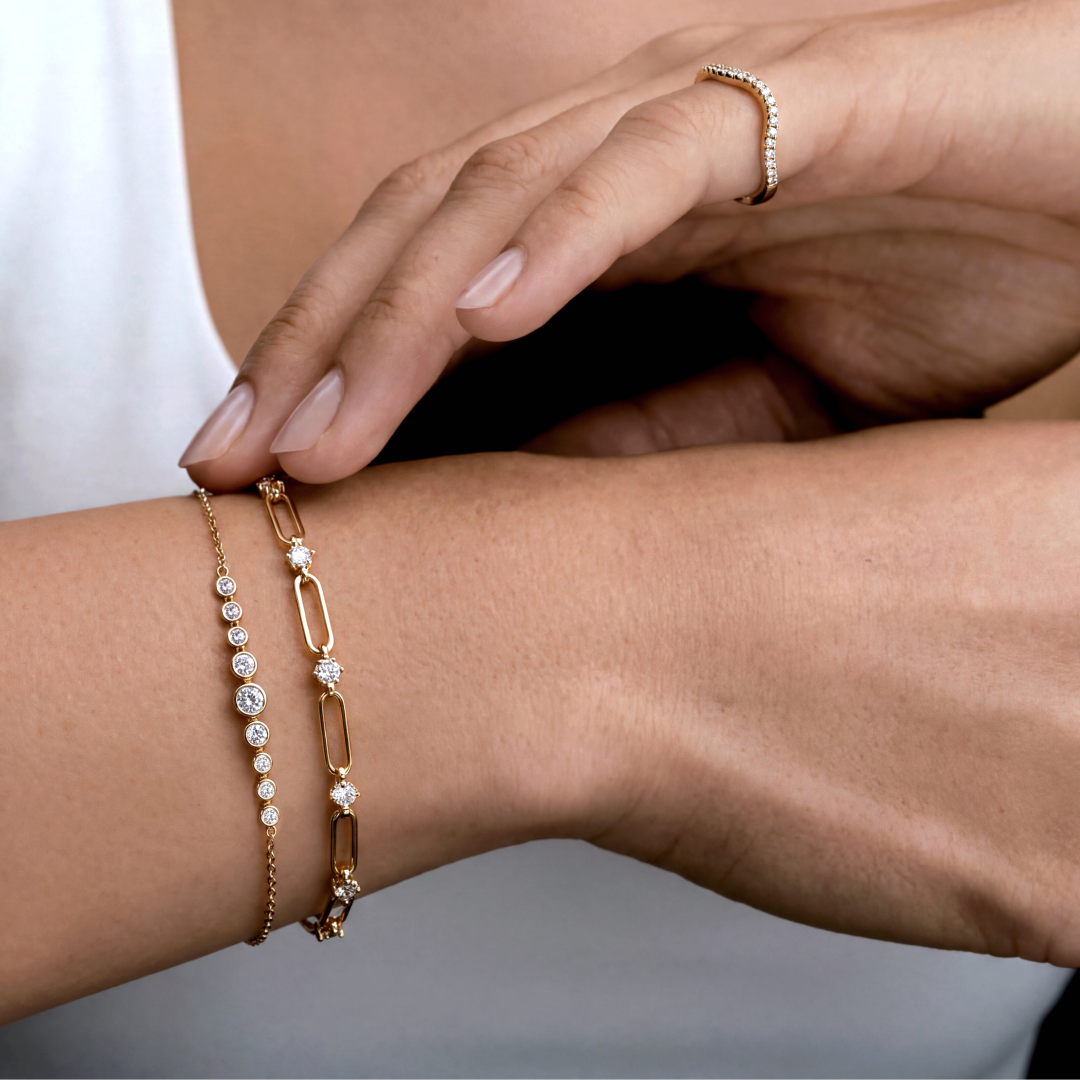 Lab Grown Diamond Graduating Cluster Bracelet