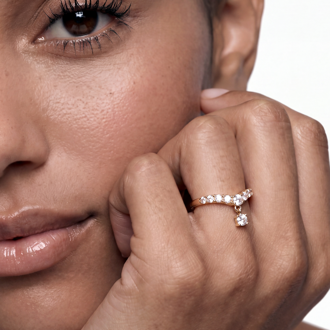 Lab Grown Diamond Wishbone Cluster Ring