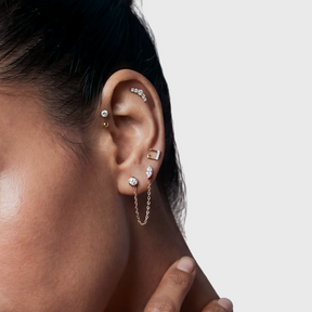Lab Grown Diamond Climber Stud Earrings
