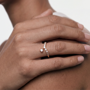 Lab Grown Diamond Wishbone Cluster Ring
