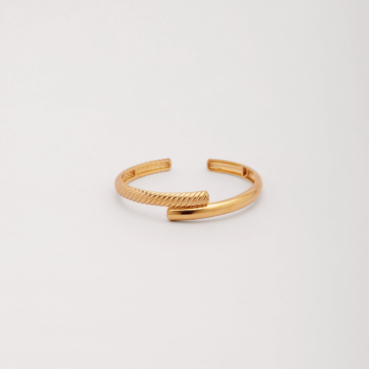 18K Gold Plated Ridged Double Layer Bracelet