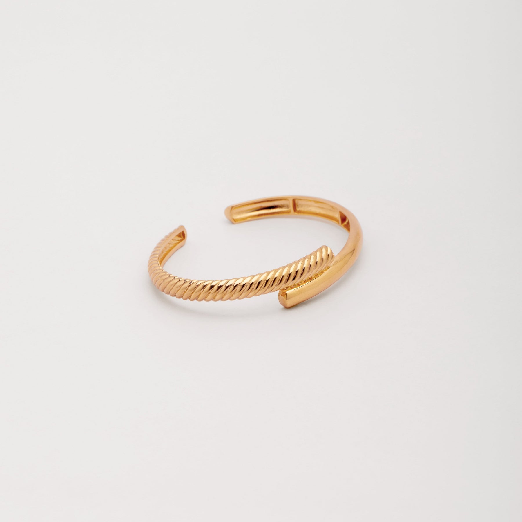 18K Gold Plated Ridged Double Layer Bracelet