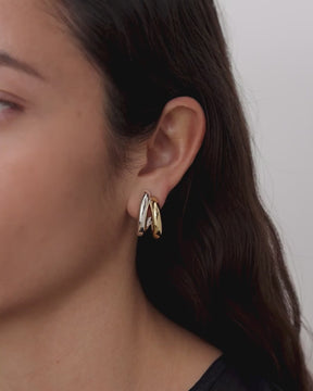 Two-Tone Florence Hoop Earrings