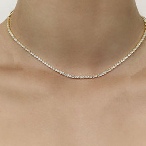 18K Gold Vermeil Tennis Diamond Necklace