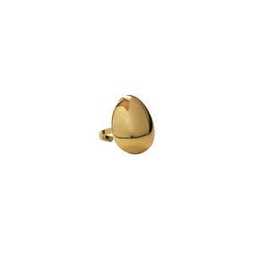 18K Gold Plated Ovoid Handmade Ring in Stainless Steel, handcrafted in Spain - Tanzire