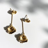 18k Gold Plated Rosette Shel Dangle Earrings