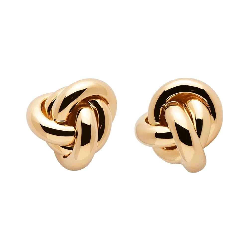 Handmade Pair of 18k Gold Plated Entwined Stud Earrings