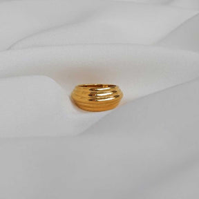 Handmade CHUNKY 18K GOLD PLATED DOME RING