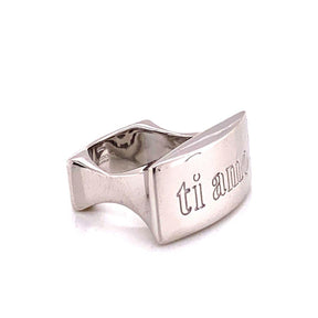 Ti Amo Engraved Sterling Silver Ring - Tanzire