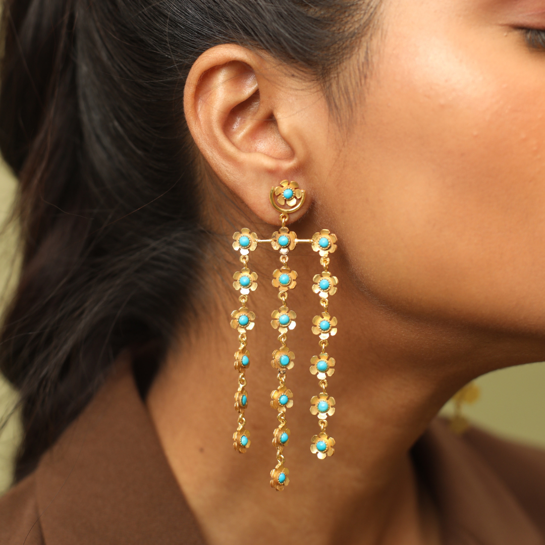 Masharabiya Turquoise Dangle Earrings