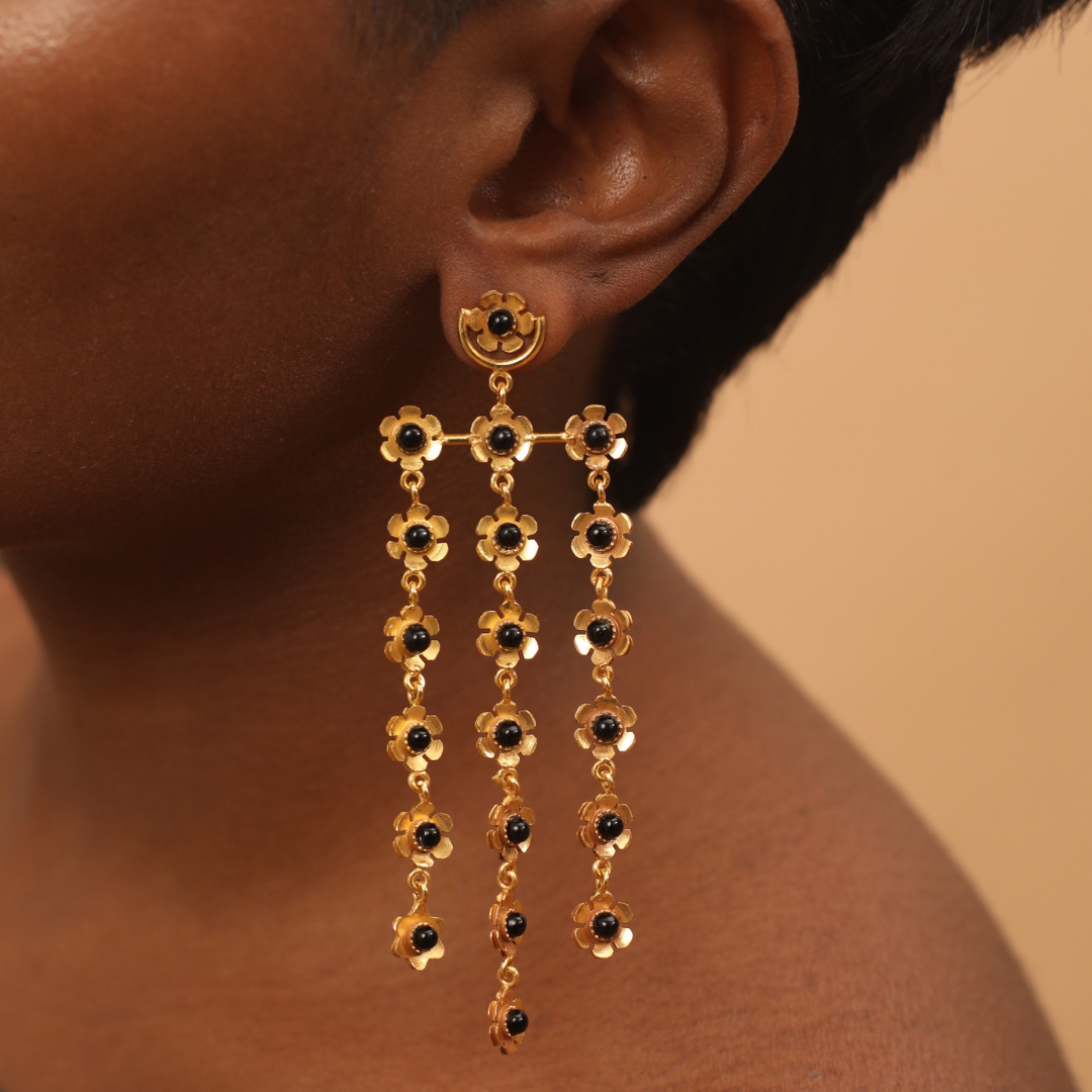Masharabiya Black Onyx Dangle Earrings