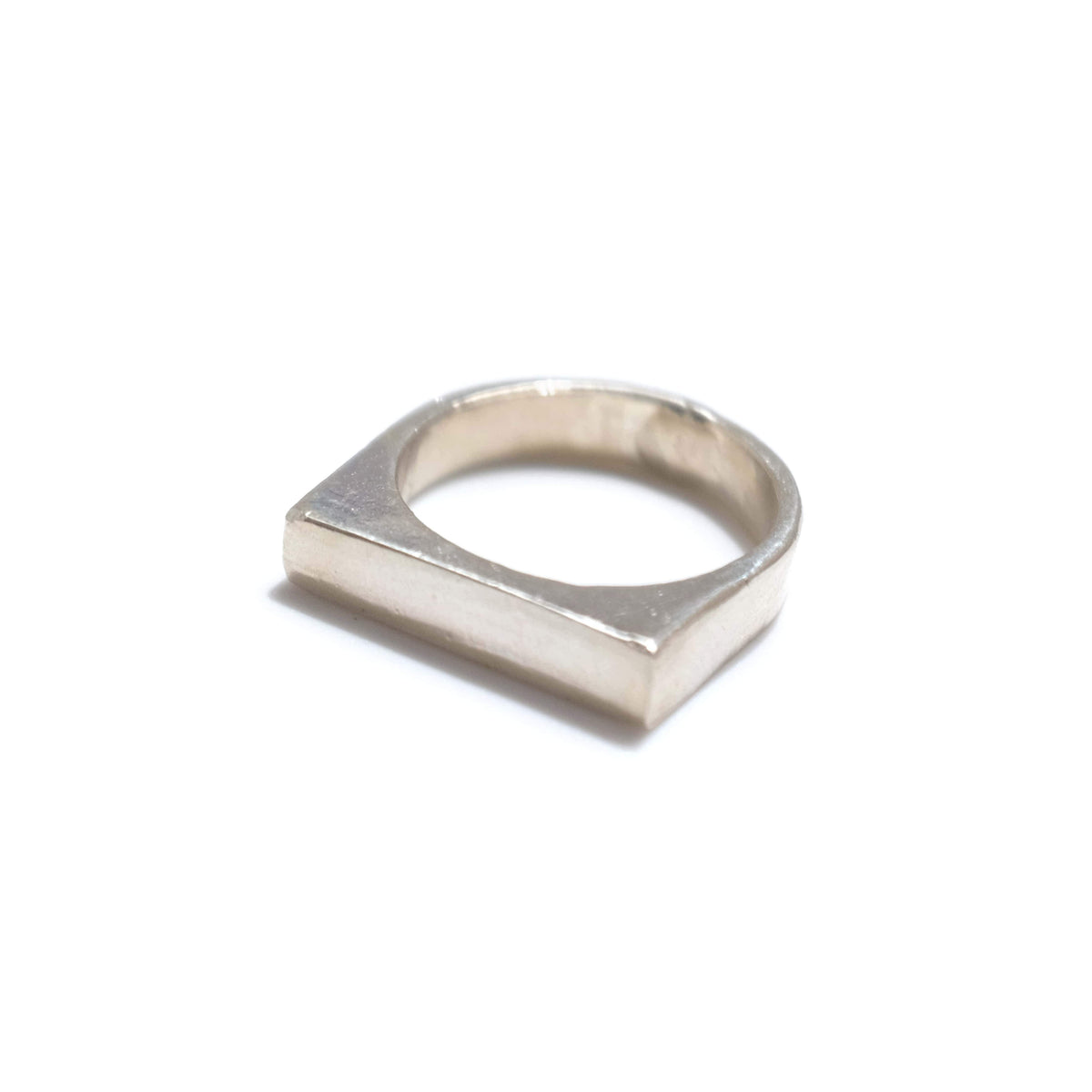 925 Sterling Silver Top Flat Ring