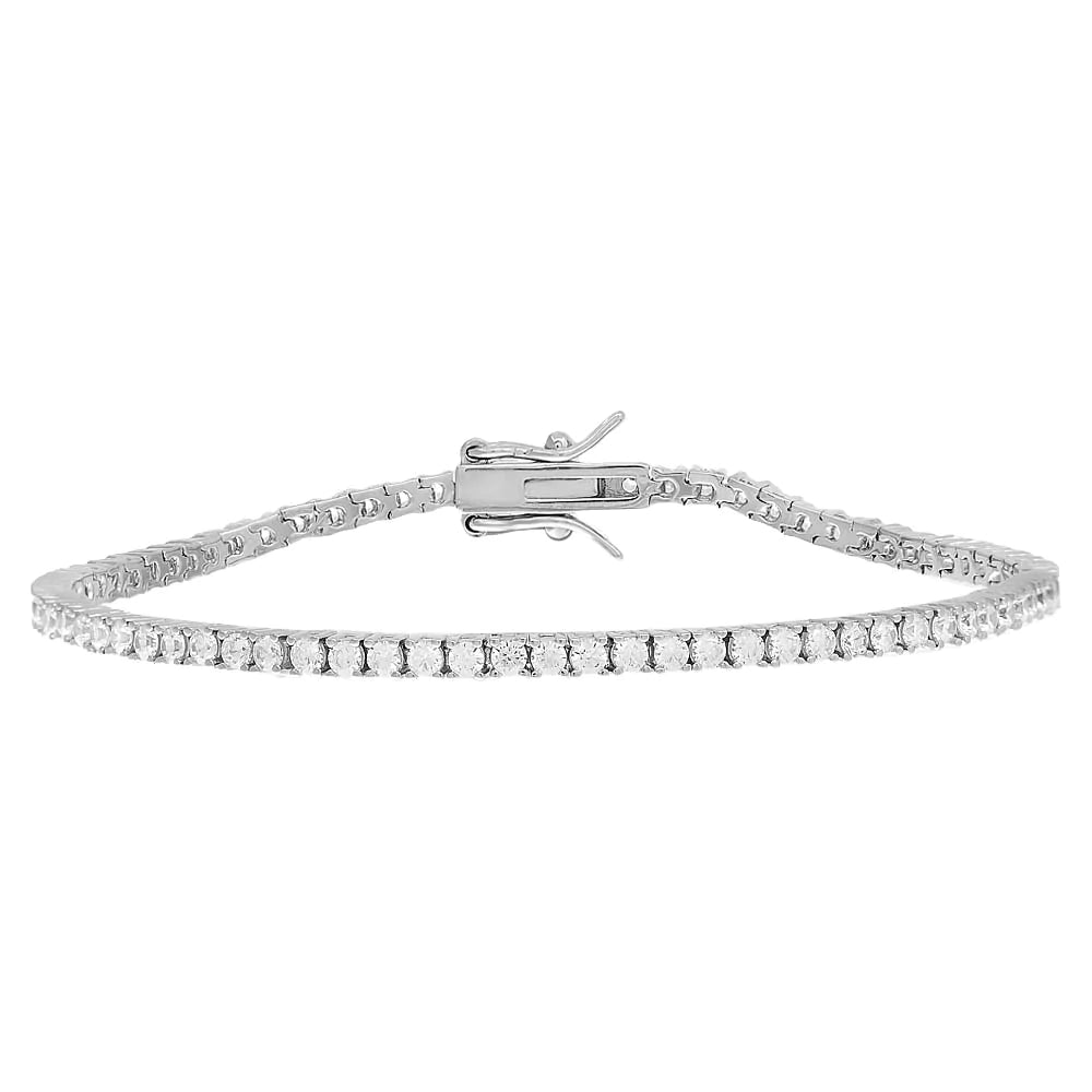 Rhodium Silver Tennis Bracelet