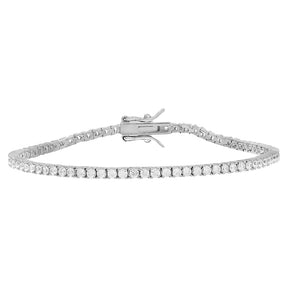 Rhodium Silver Tennis Bracelet