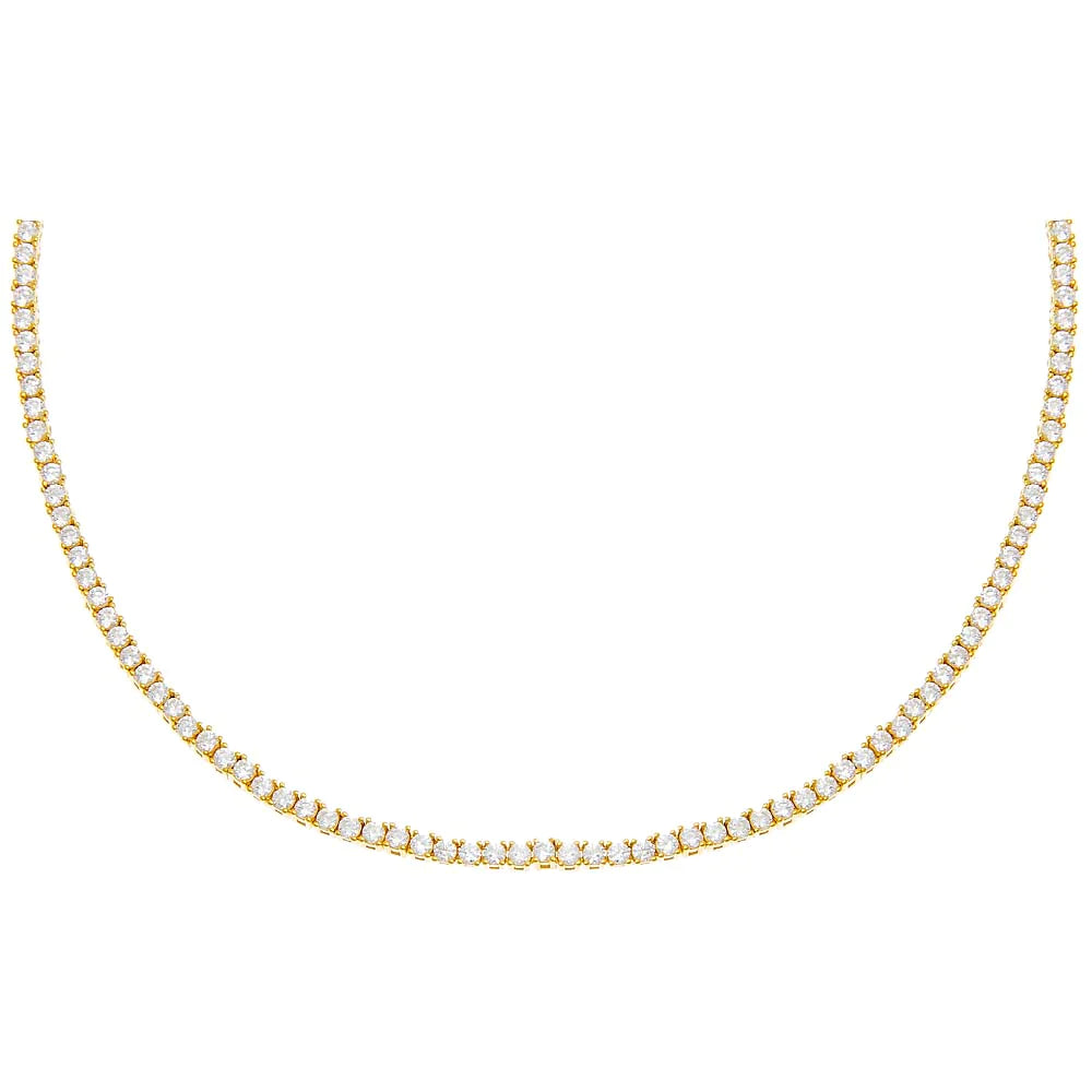 Gold Tennis Choker Necklace