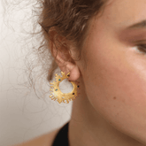 Multi-Stone Gold Plated Aniela Hoops