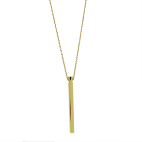18k gold plated sleek cylindrical handmade pendant chain for women - Tanzire