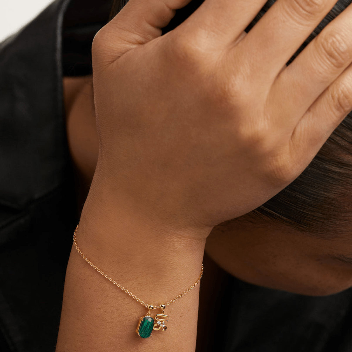 Natural Malachite Symbolic Stone Charm