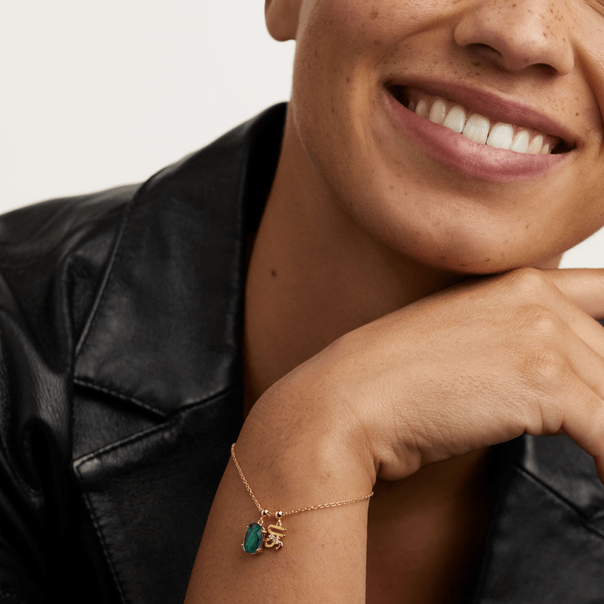 Natural Malachite Symbolic Stone Charm
