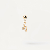 White Zirconia Number 4 Charm