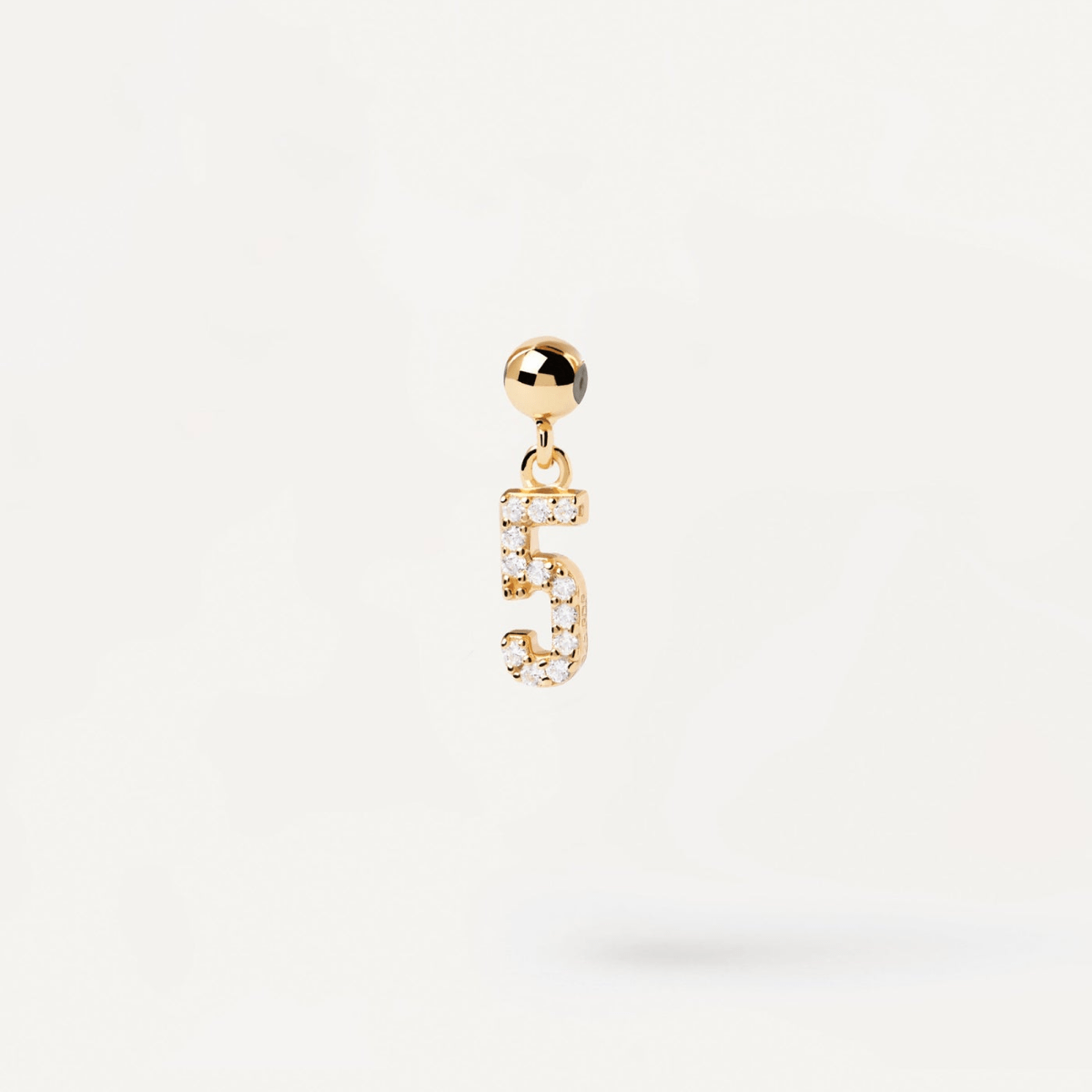 White Zirconia Number 5 Charm