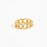 Minimal Handmade 18k Gold Plated Chain Link Band Ring