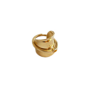Chunky gold plated ring handmade from brass for women