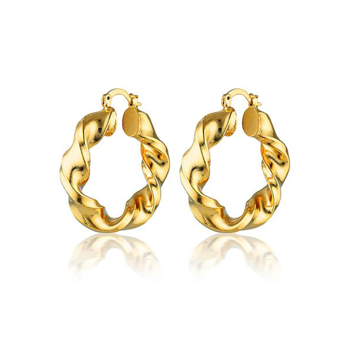 Handmade 18k Gold Vermeil Plated Twisted Hoop Earrings
