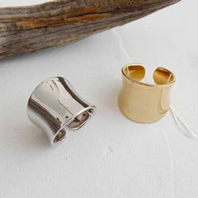 Handmade Gold and Silver Broad Statement Rings