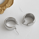 Chunky Madison Silver Hoop Earrings