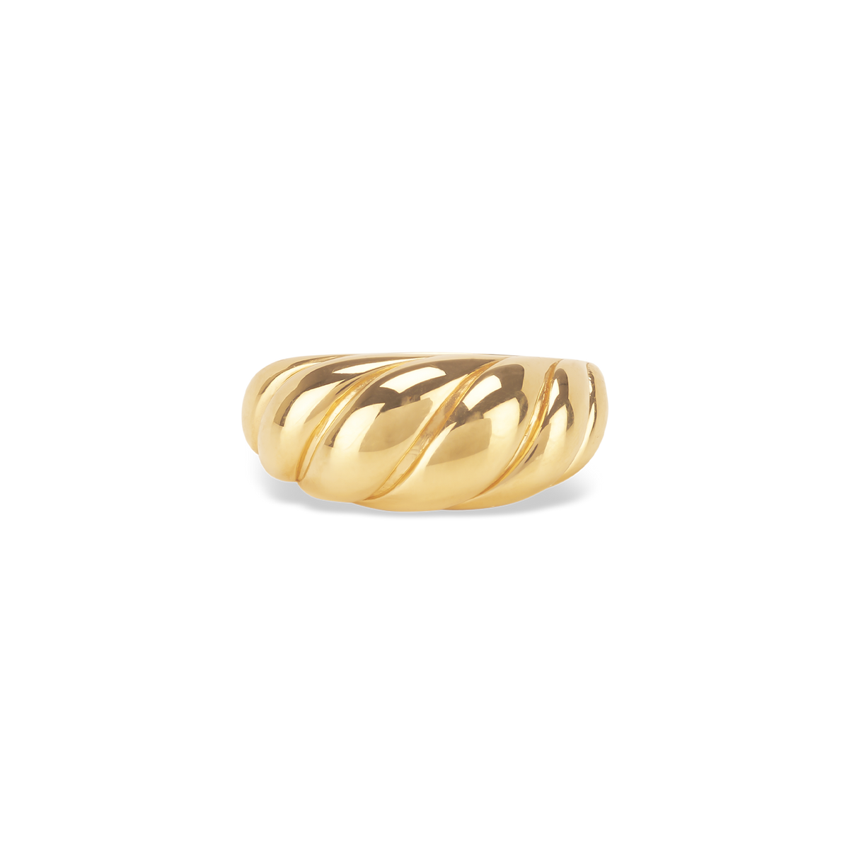 Gold Vermeil Thin Dome Croissant Ring - Tanzire