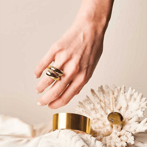 Double-Layer Gold-Plated Spiral Ring