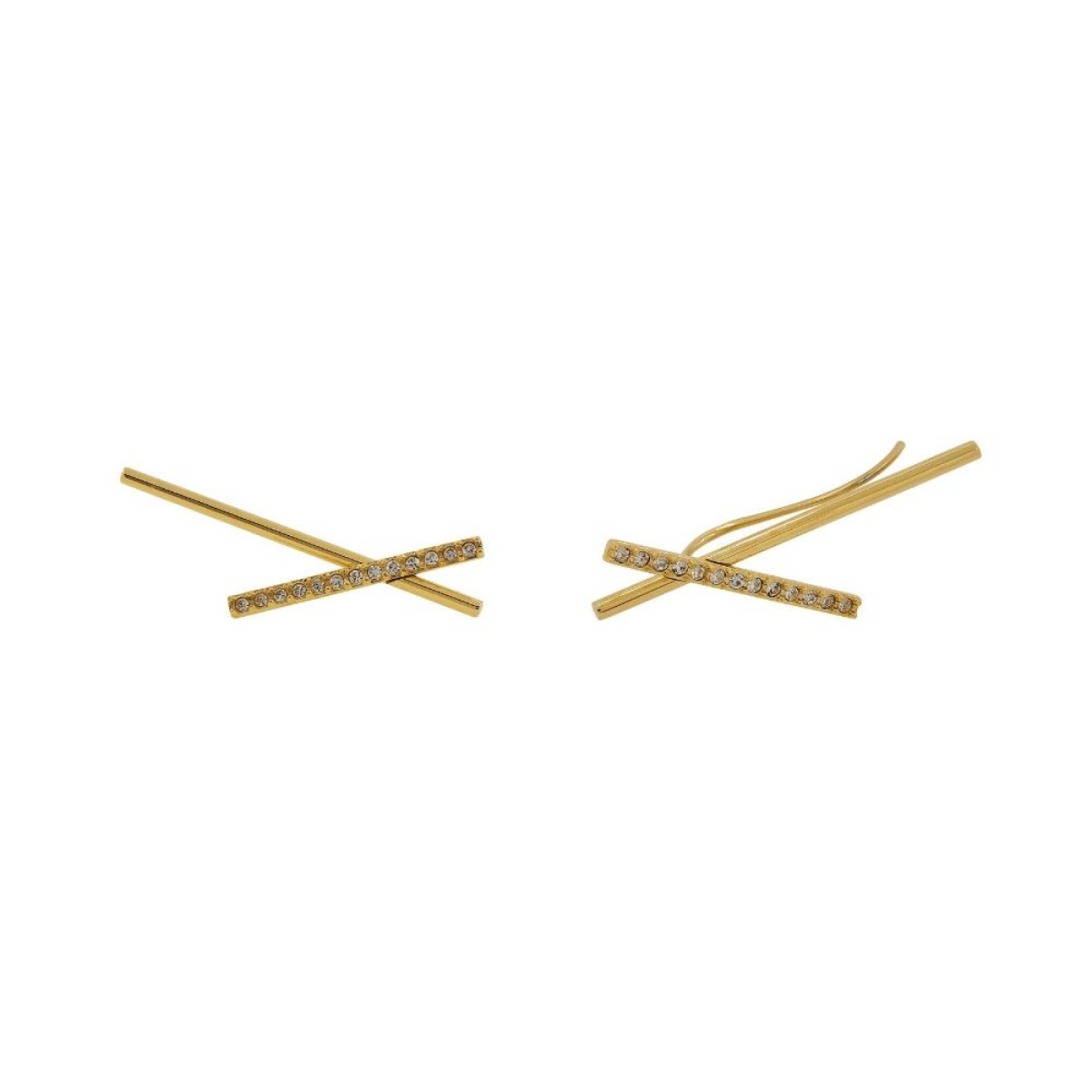 Gold Plated Strokes Stud Earrings - Tanzire