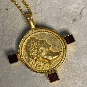 Julius Caesar Gold Plated Studded Elijah Pendant