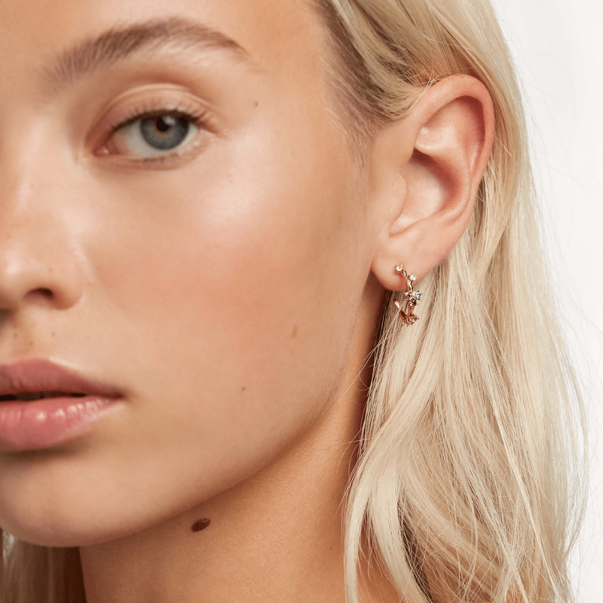 Five Multi-Stone Hoop Huggie Earrings